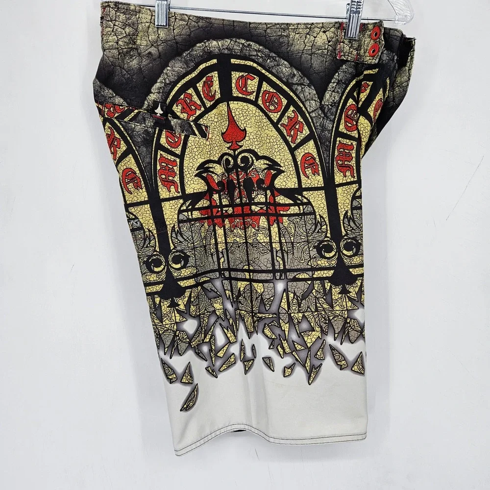 Vintage More Core Division MCD Board Shorts Mens 44 Cathedral Window Y2K